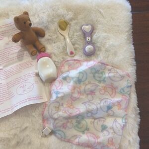 Lot of 5 Playmates Amazing Babies Doll Accessories Only Vtg Teddy Spoon Bottle